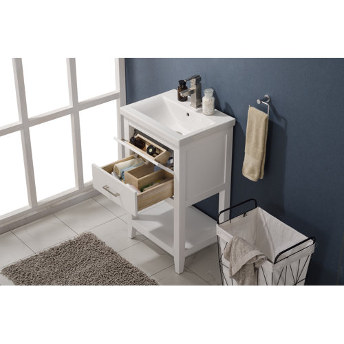 Brayden Studio® Eakins 20'' Single Bathroom Vanity with Porcelain Top
